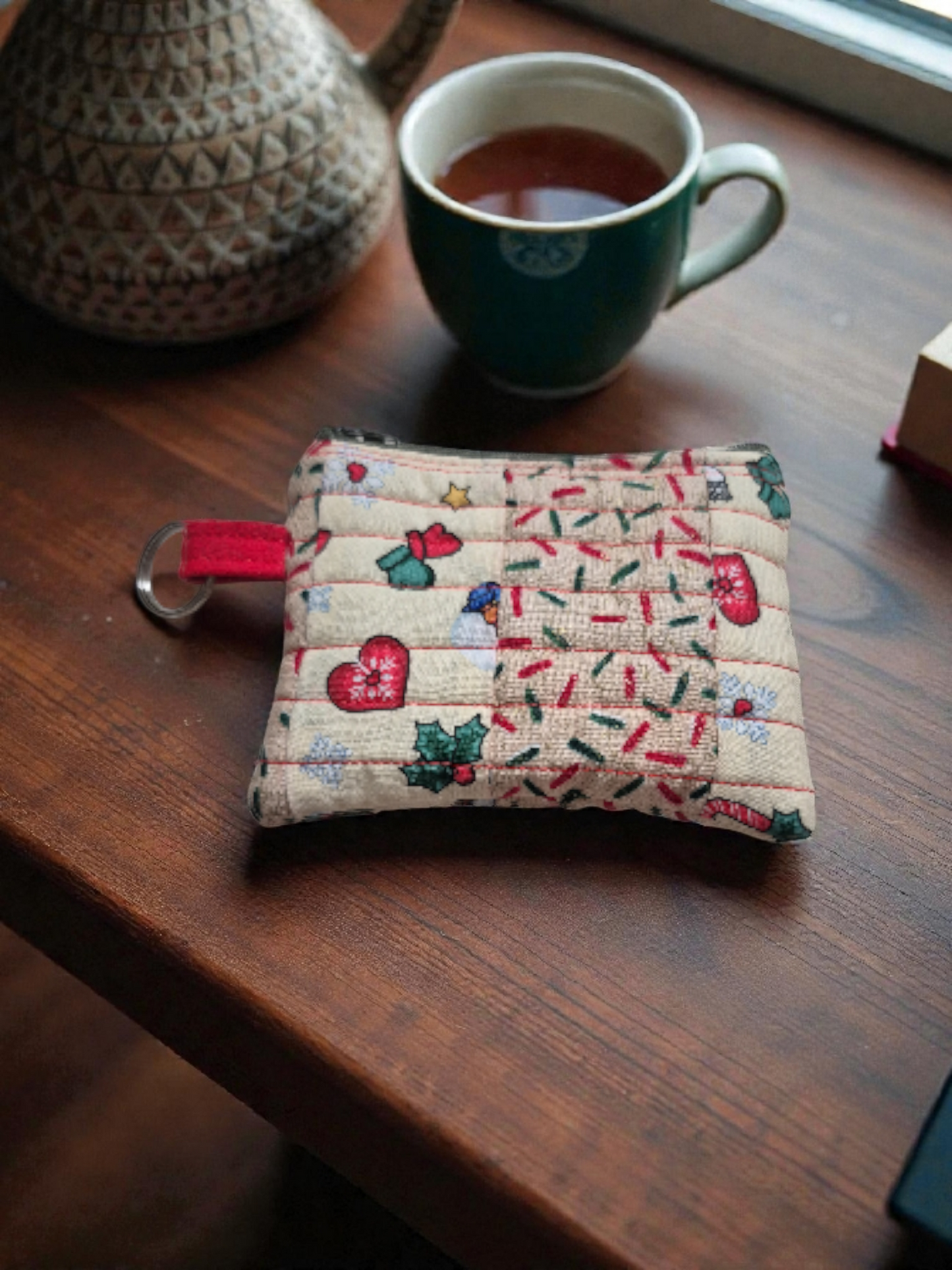 Quilted coin pouch