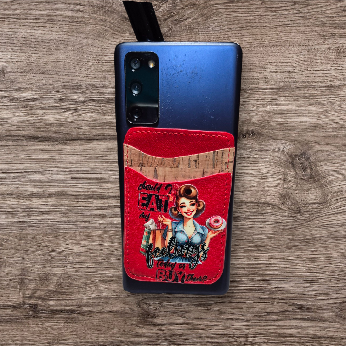 Adhesive phone cardholder