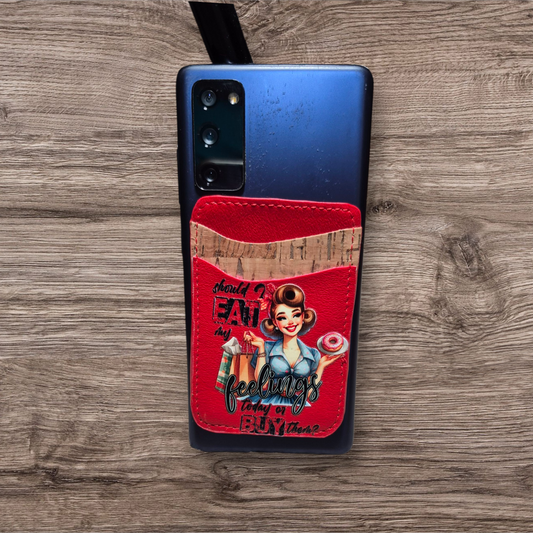 Adhesive phone cardholder