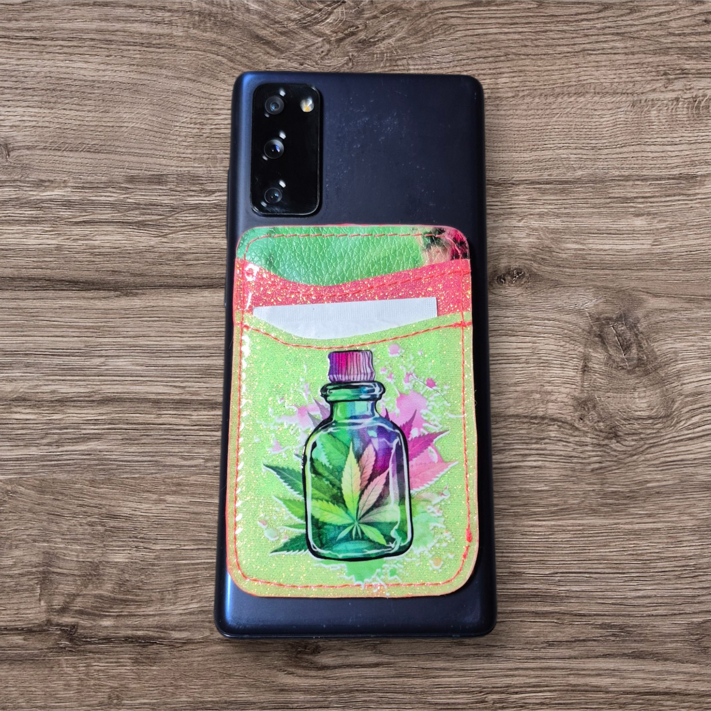 Adhesive phone cardholder